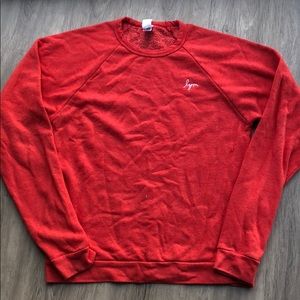 Red crew neck sweater